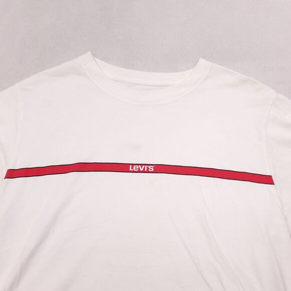 Levis Casual Short Sleeve Pullover Graphic T-Shirt Mens Size M White - Picture 1 of 10